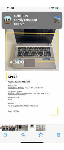 Notebook Toshiba Satellite Pro