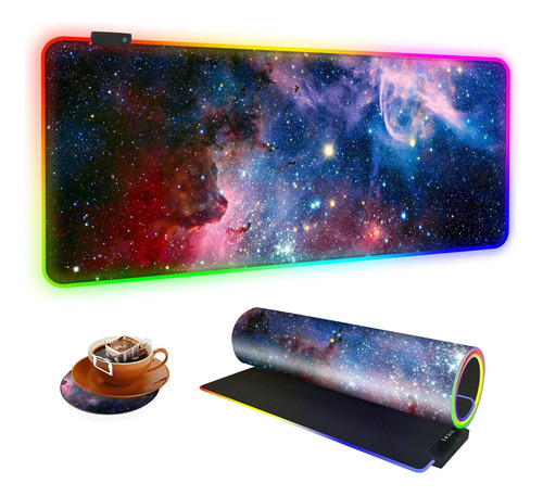 Gaming Mousepad Brughtfuture 10 Modos Rgb Xl Grande Galaxia