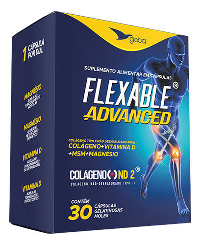 Colágeno Tipo 2 Não Desnaturado 30caps Flexable Advanced