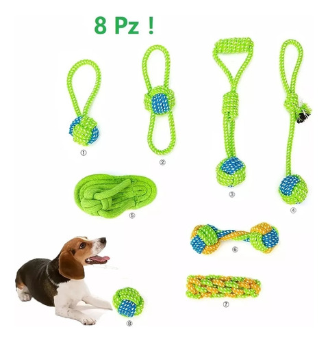 7 Piezas Juguete De Cuerda Para Perro Interactivo