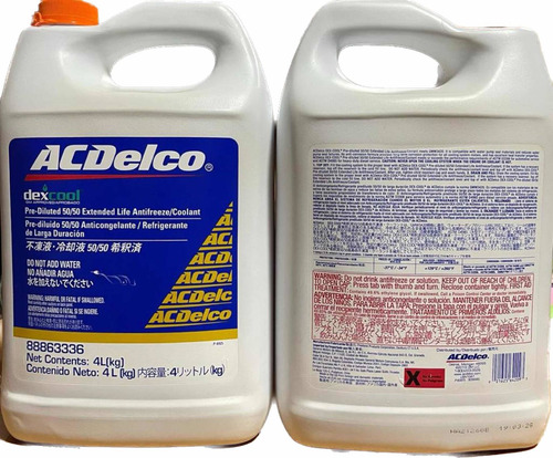 Imagen 2 de 2 de Refrigerante Acdelco Naranja Original Importado 50/50