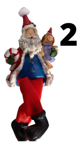 Imagem 4 de 10 de 4 Enfeite De Natal Papai Noel Feito Em Resina Para Decoração
