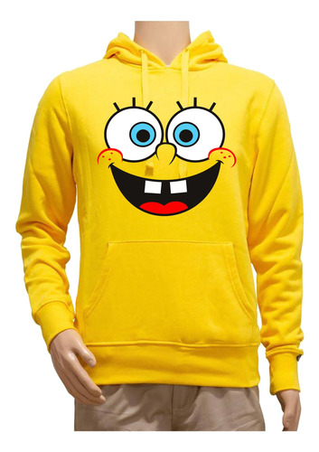 Buzo Canguro Algodón Felpa  Adulto Unisex Bob Esponja 