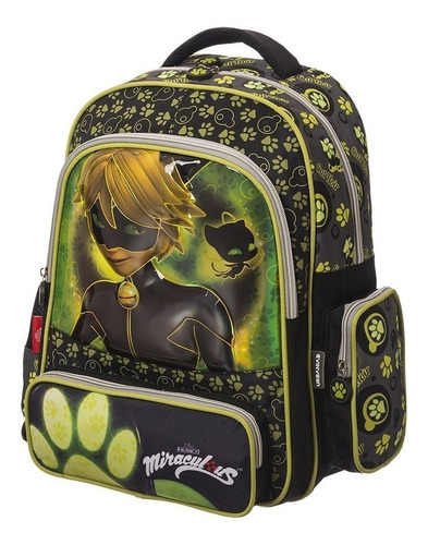Mochila Cat Noir Miraculous Gato Negro Primaria Ladybug +en