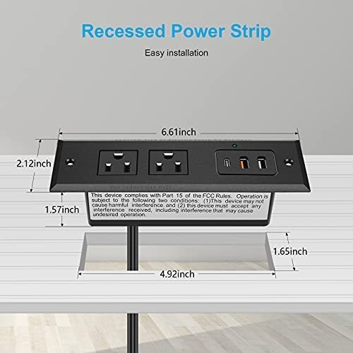 Enchufe Inteligente Marca Vilong /2 Tomas/3 Usb/negro/6 Pies