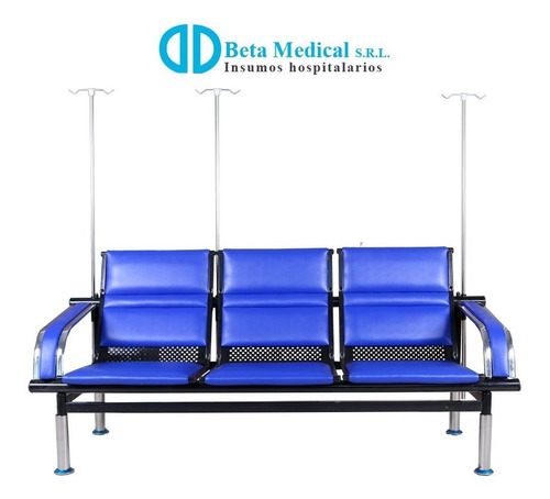 Silla Tandem Infusión Sala De Espera Consultorio Hospital 