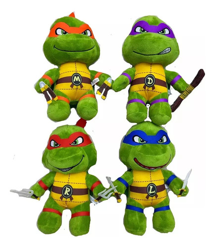 Ch 4 Pcs Juguetes Peluche Las Tortugas Ninja Mutantes