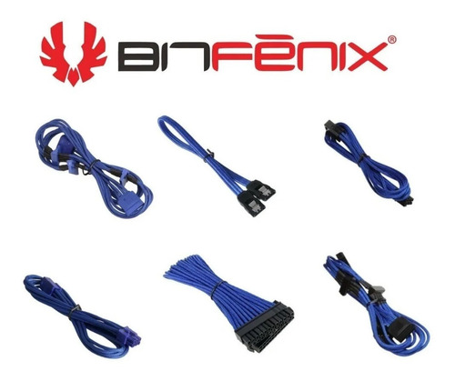 Kit Cables Bitfenix Azul / Fuente Poder Modular Pc Gamer (a)