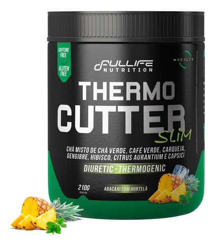 Termogênico Thermo Cutter 210g  Fullife - Chá Verde  Hibisco Sabor Abacaxi Com Hortelã