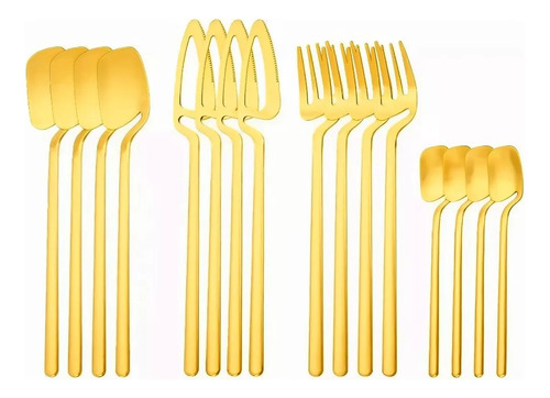 Juego De Cubiertos O Inoxidable Cucharas Y Ten 16 Piezas