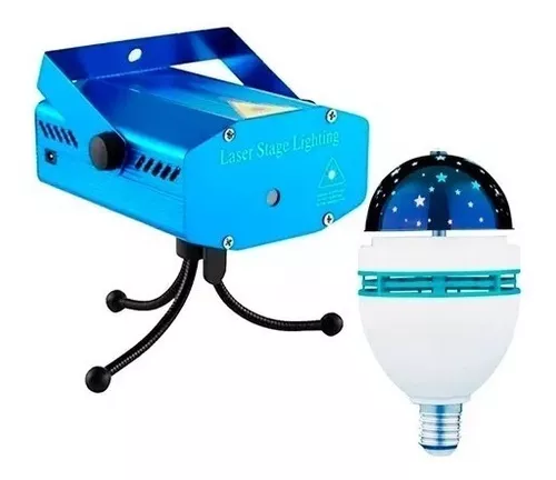 Lampara Led Rgb Kit X2 Proyector Estrellas Giratoria Fiestas