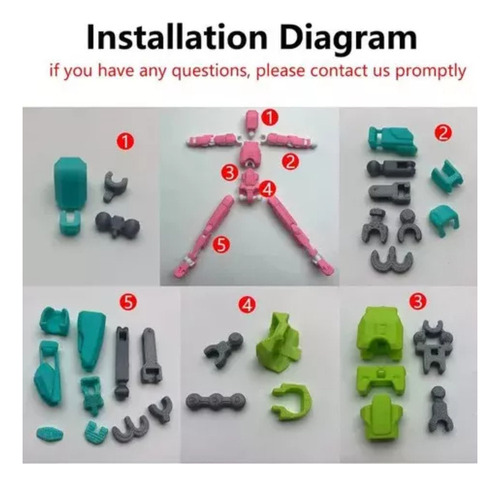 Muñeca T13, Robot Multiarticular Impreso En 3d, 5 Piezas