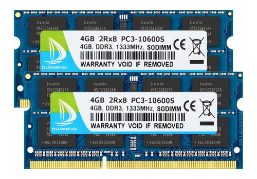 Memoria Ram 8gb (2x4gb) Ddr3 1333mhz Sodimm Duomeiqi A