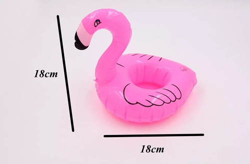 Kit Com 15 Boia Flamingo Porta Copo Inflável Para Piscina