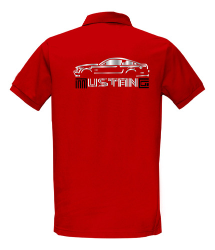 Playera Polo Mod Ford Mustang Gt Estampado En Reflejante