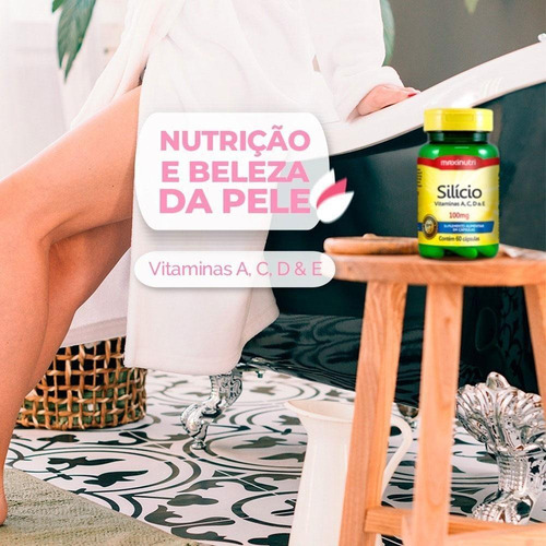 Silício Orgânico 100mg Com Vitaminas 60 Cápsulas Maxinutri