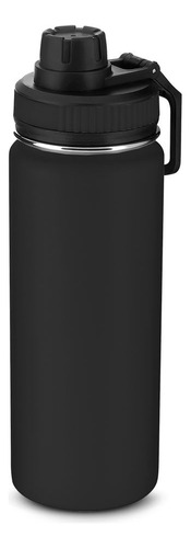 Garrafa Com Alça E Bico 780ml Em Aço Inox Preta Preto