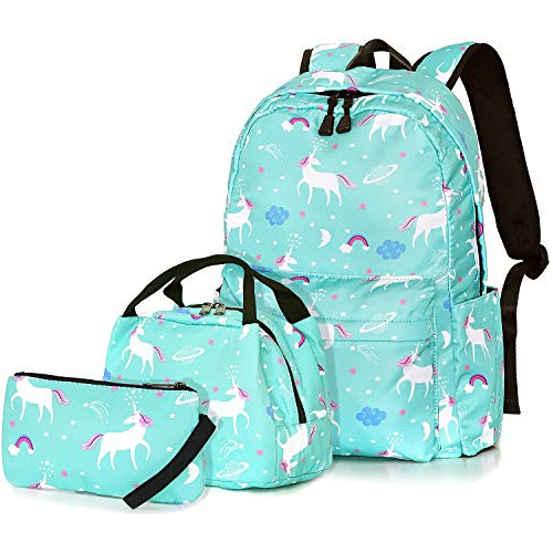 Bolso Morral Unicorn School Bag Kids 3-in-1 Bookbag Vdnre