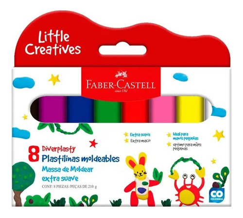 Plastilina Jumbo Escolar Faber Castell De 8 Unidades