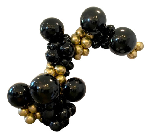 Paquete De Globos Para Decoracion Negro Y Dorado 99 Piezas