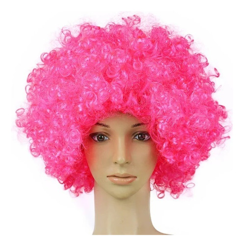 Afro De Payaso Fucsia Talla Única Adulto