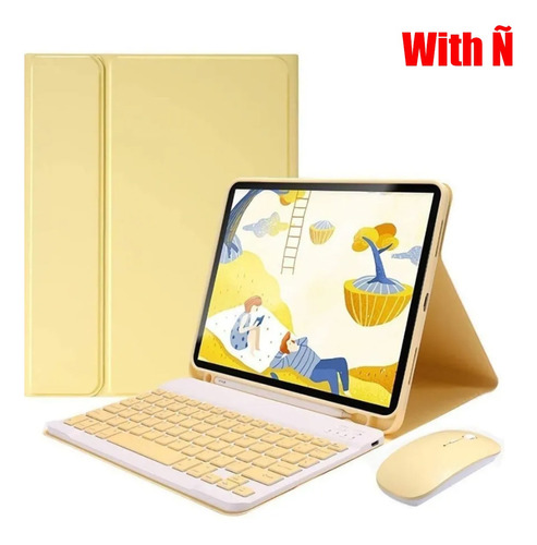 Funda Para Teclado Para iPad 10.2 8ª Generación Con Ñ+ratón