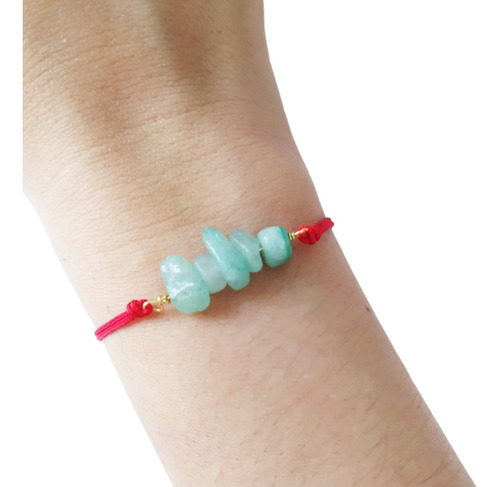 Pulsera De Piedra Natural Jade Con Hilo Rojo