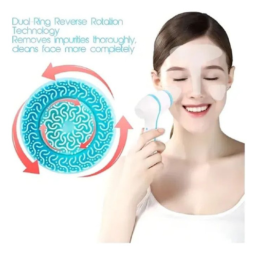 Cepillo Facial Celeste 3 En 1 Limpieza Masaje Silicona