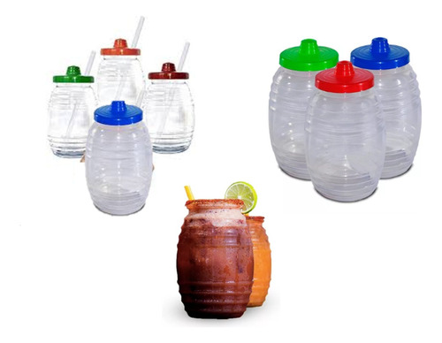 10 Vasos Forma Vitroleros Dulceros 1 Litro Plastico 