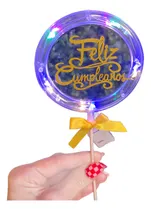 Comprar Cake Topper Feliz Cumpleaños Redondo Luminoso Adorno Torta