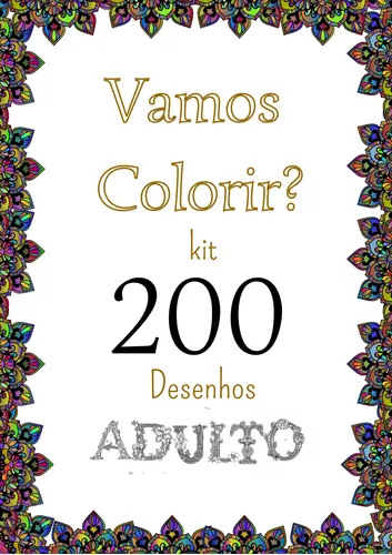 Kit 200 Desenhos Para Colorir Em Folha A4 - 2 Por Folha