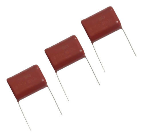 03x Capacitor Poliester 4m7 475k 4,7uf 400v Novo E Original 