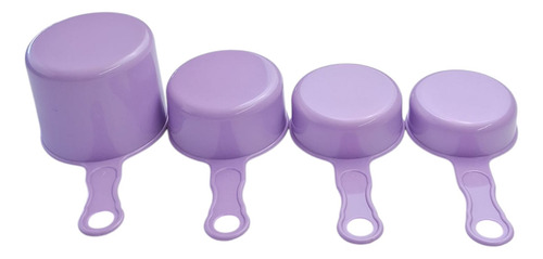 Jogo De Xícara Medidora Plastica Com 4 Peças Roxa Xm-05