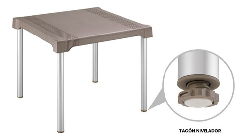 Combo Mesa Shia + 4 Sillas Shia S/cbrazos Rimax + Sombrilla