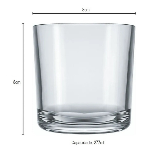 Copo Whisky Drink Bar Rocks 265ml Nadir 12 Unidades