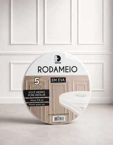 Rodameio Boiserie 5m X 3,8cm Moldura Eva Autocolante Premium Branco