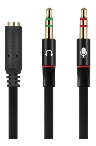 Cabo Splitter Divisor Fone + Microfone Pc - 1 P2 X 2 P2 Fone