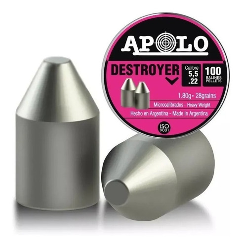 Balines Apolo Destroyer 5.5mm X 100 Lata