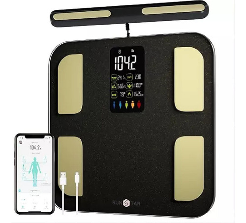 Balança Digital De Bioimpedância Techline Tec-119 Preto 127v