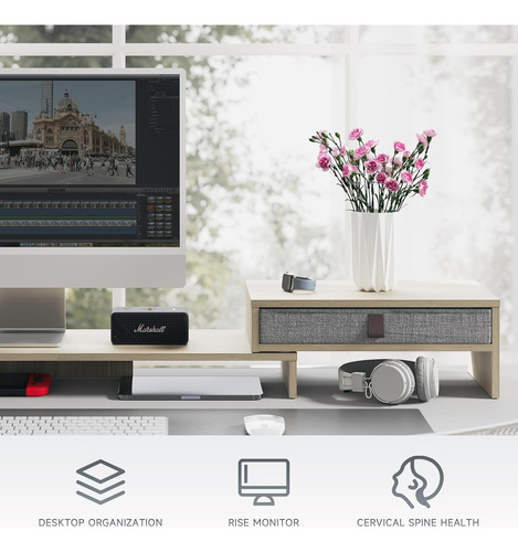 Soporte Elevador Para Monitor De Computadora Con Cajón Para