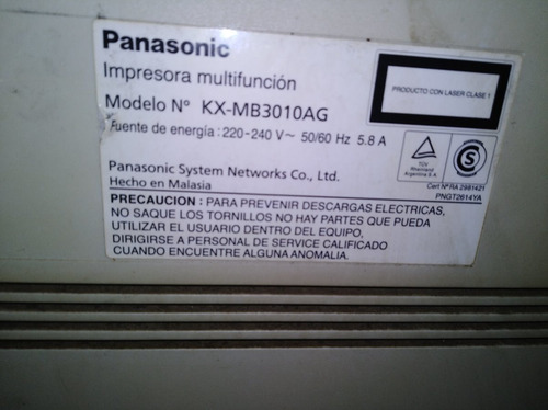Panasonic Kx-mb3010ag Para Reparar / Repuestos / Leer