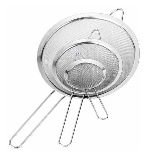 Kit Com 3 Peneiras Coador Aço Inox Pmg Utensílios De Cozinha