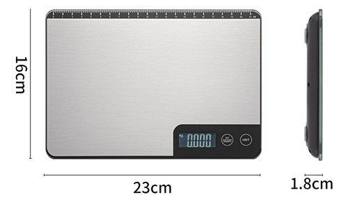 Báscula De Cocina Digital Acero Inoxidable Recargable 15kg
