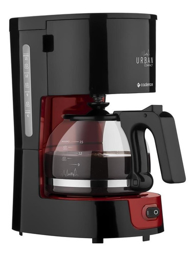Cafeteira Cadence Urban Compact CAF300 Preta/Vermelha 220V
