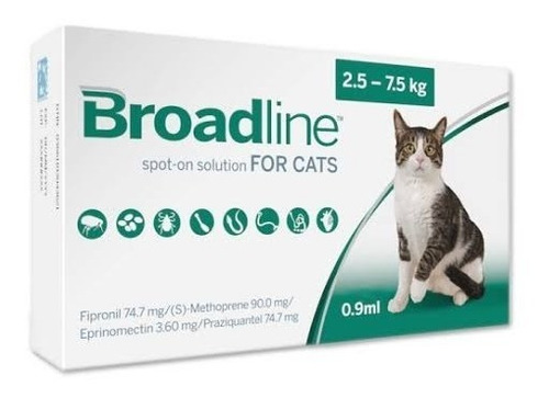 Broadline Cat Chico Antipulgas Garrapatas Gato 2.5-7.5kg