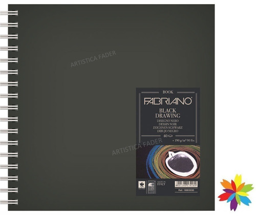 Block Fabriano Black Drawing 30 X 30 Cm 40 Hojas 190 Grs
