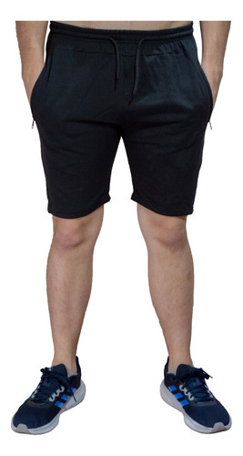 Pantalón Corto Hombre Bermuda Con Cierres Algodón Rustico