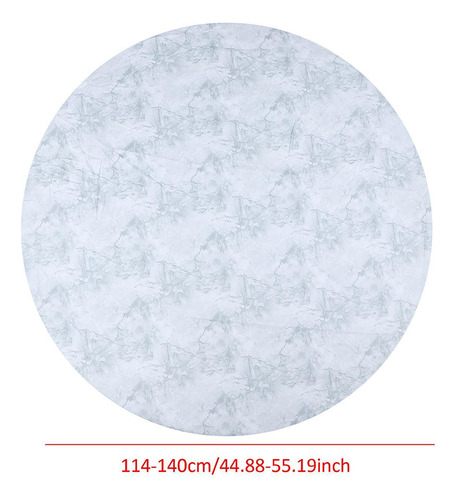 Mantel Redondo Con Diseño De Mármol Blanco Para Mesa L