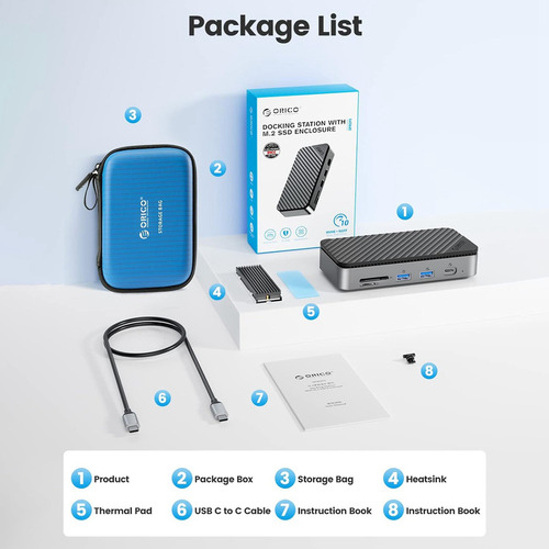 Hub Usb C De Orico Con Carcasa Ssd M.2, Usb-c D 10 En 1 De