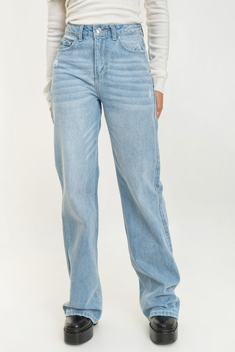 Jeans Para Dama Corte Recto Wide Leg